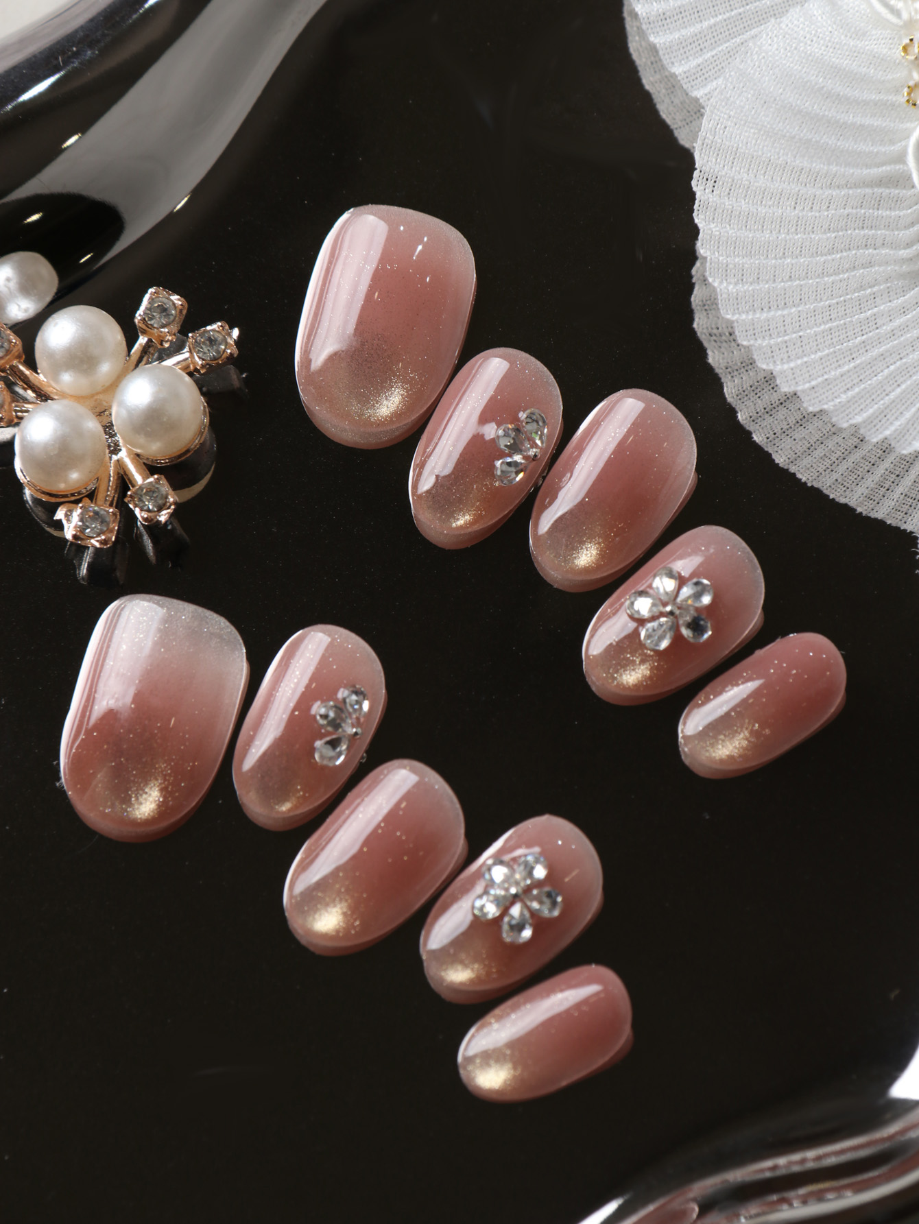 10 stuks opzetnagels korte kat - Pressed Flower Art recensie en prijs